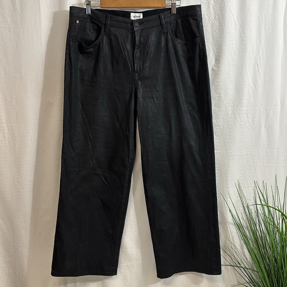 Hudson high rise wide leg crop ankle Jean by Hudson jeans coated - Picture 3 of 11